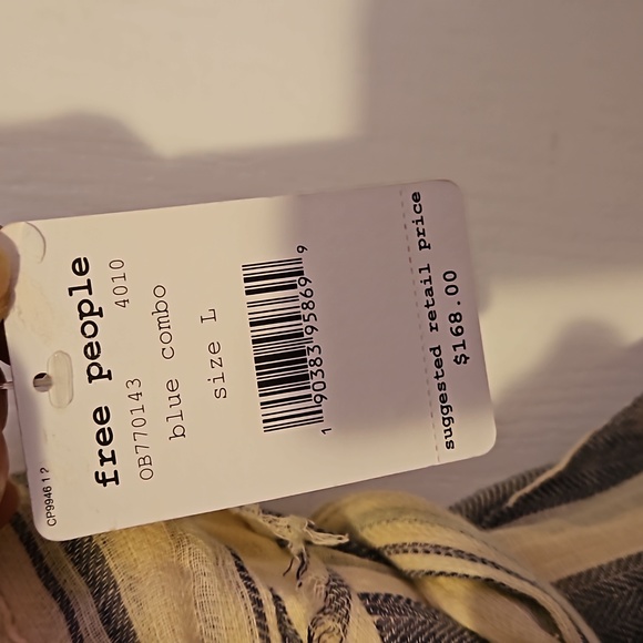 Free people stripe me up midi dress with raw hem - Picture 4 of 4